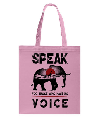 Elephant Speakfor Those Who Have No Voice T-Shirt - Guys Tee - Basketweave Tote Bag