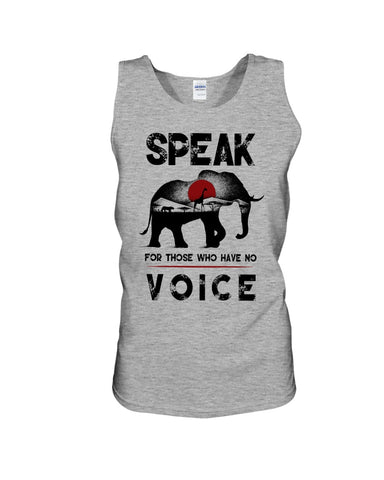 Elephant Speakfor Those Who Have No Voice T-Shirt - Unisex Tank Top - Ladies Flowy Tank