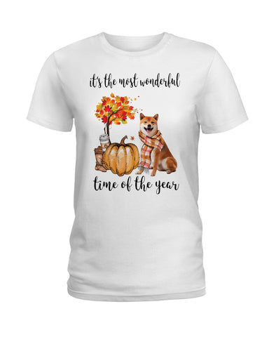 Shiba Inu The Most Wonderful Time T-Shirt - Hoodie - Ladies Tee