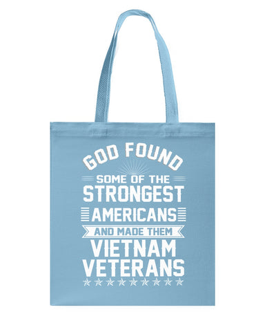 Vietnam Veterans- Strongest Americans Tote Bag - Guys Tee - Basketweave Tote Bag