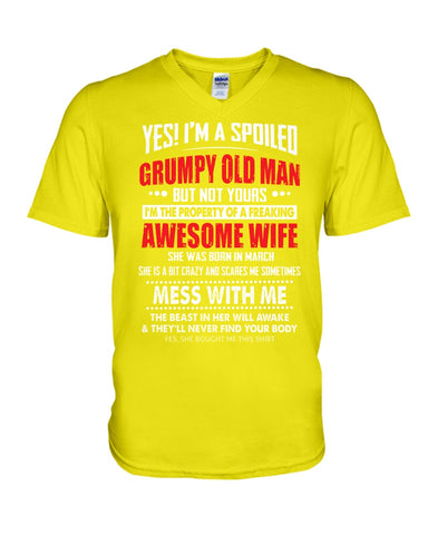 Grumpy Old Man And His Awesome March Wife Limited Classic T-Shirt - Guys Tee - Guys V-Neck