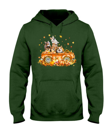 Dogs Reunion On Pumpkin Car T-Shirt - Ladies Tee - Hoodie