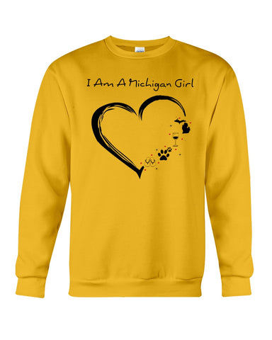 Michigan Girl Heart T-Shirt - Sweatshirt - Unisex Tank Top