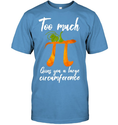 Too Much Pi Gives You A Large Circumference T-Shirt - Guys Tee - Ladies Tee