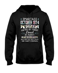 Smartass October 1974 Classic T-Shirt - Hoodie - Ladies Tee