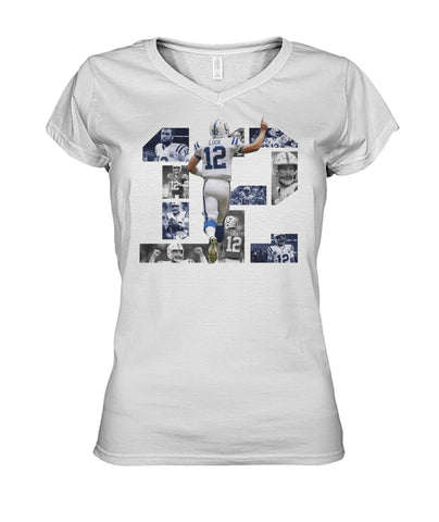 12 Years Of Andrew Luck Limited Classic T- Shirt - Ladies Tee - Ladies V-Neck