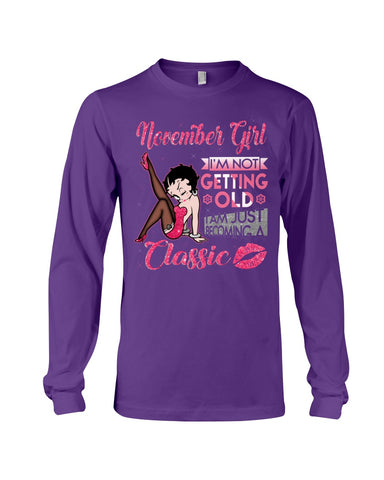 Classic November Girl T-Shirt - Ladies Tee - Unisex Long Sleeve