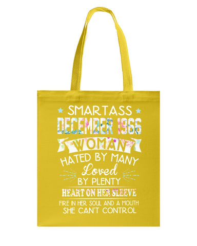 Smartass December 1966 T-Shirt - Guys Tee - Basketweave Tote Bag