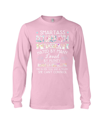 Smartass October 1974 Classic T-Shirt - Guys V-Neck - Unisex Long Sleeve