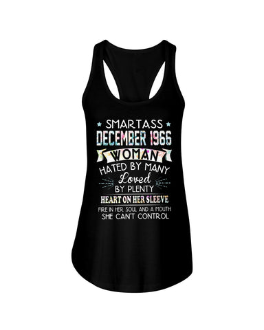 Smartass December 1966 T-Shirt - Ladies Flowy Tank - Youth Tee