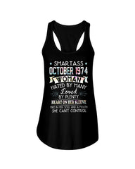 Smartass October 1974 Classic T-Shirt - Ladies Flowy Tank - Youth Tee