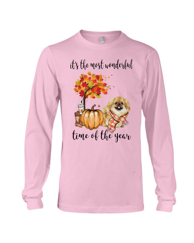 Pekingese - The Most Wonderful Time T-Shirt - Guys V-Neck - Unisex Long Sleeve