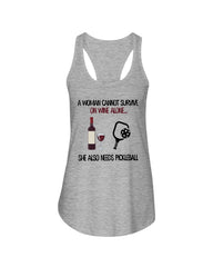 A Woman Need Wine And Pickball Limited Classic T- Shirt - Ladies Flowy Tank - Youth Tee