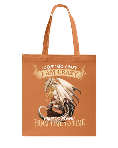 Don't Go Crazy I'm Crazy T-Shirt - Guys V-Neck - Basketweave Tote Bag