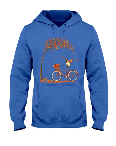 Lovely Pug In Fall T-Shirt - Hoodie - Ladies Tee