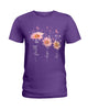 Image of Breast Cancer - Color Drop Flower T-Shirt - Ladies Tee - Unisex Long Sleeve