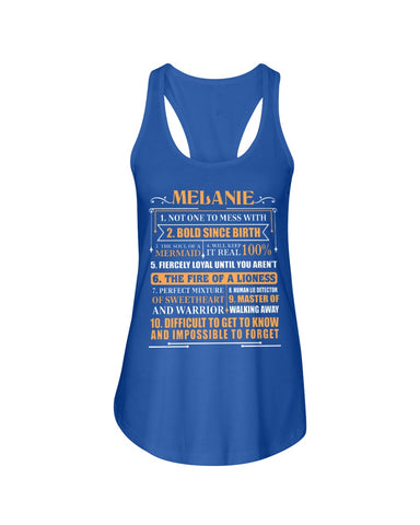 Melanie Characteristic Limited Classic T-Shirt - Ladies Flowy Tank - Youth Tee