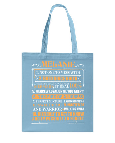 Melanie Characteristic Limited Classic T-Shirt - Guys V-Neck - Basketweave Tote Bag