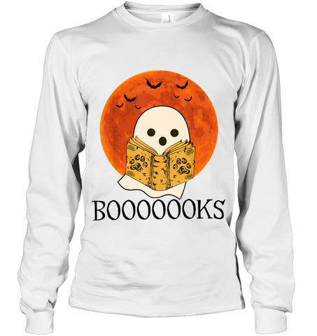 Boo Loves Booooooks T-Shirt - Hoodie - Unisex Long Sleeve