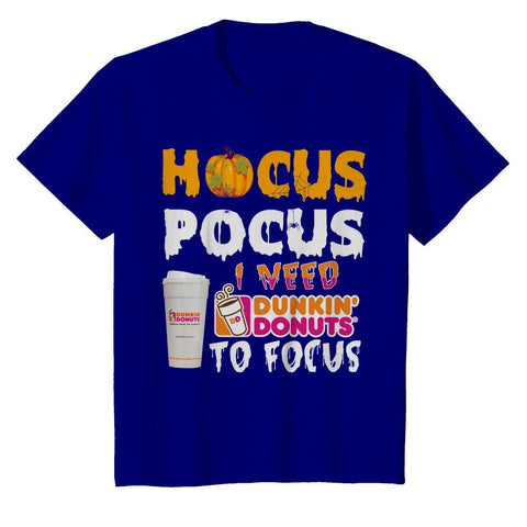 Hocus Pocus I Need Dunkin Donuts To Focus T-Shirt - Youth Tee - Ladies V-Neck