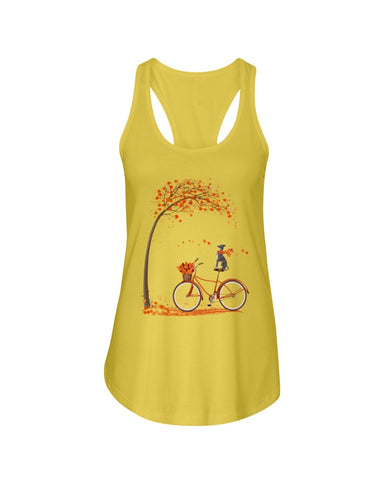 Greyhound Dog In Fall T-Shirt - Sweatshirt - Ladies Flowy Tank