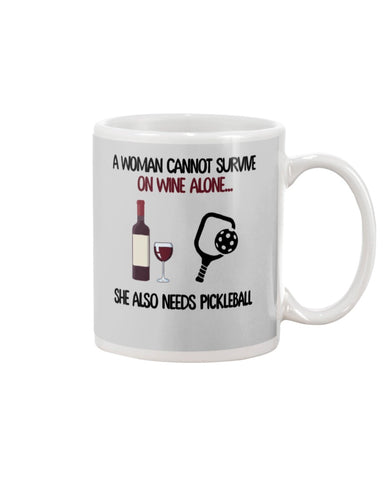 A Woman Need Wine And Pickball Limited Classic T- Shirt - Guys V-Neck - Mug