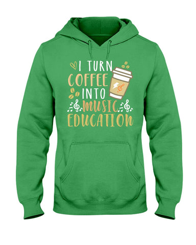 I Turn Coffee Into Music Education T-Shirt - Hoodie - Guys V-Neck