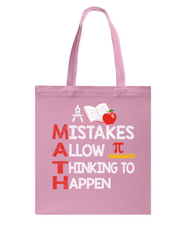 Math Teacher - Mistake Allow Thinking To Happen Classic T-Shirt - Guys V-Neck - Basketweave Tote Bag