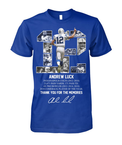 12 Years Of Andrew Luck Limited Classic T- Shirt - Guys Tee - Unisex Long Sleeve