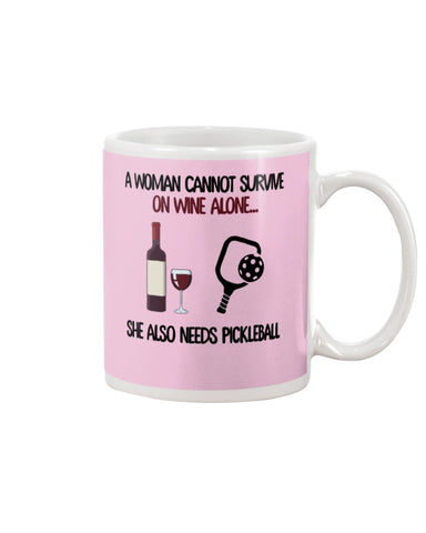A Woman Need Wine And Pickball Limited Classic T- Shirt - Guys V-Neck - Mug