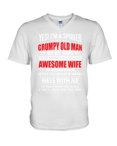 Grumpy Old Man And His Awesome March Wife Limited Classic T-Shirt - Guys Tee - Guys V-Neck