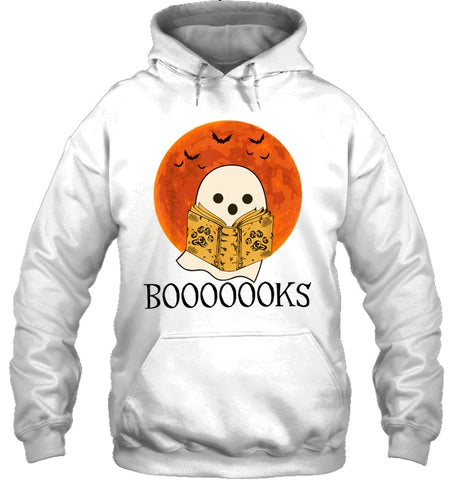 Boo Loves Booooooks T-Shirt - Hoodie - Unisex Long Sleeve