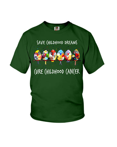 Save Childhood Dreams Cure Childhood Cancer T-Shirt - Ladies Flowy Tank - Youth Tee