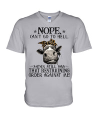 Cow- Nope Can't Go To Hell Limited Classic T- Shirt - Guys V-Neck - Basketweave Tote Bag