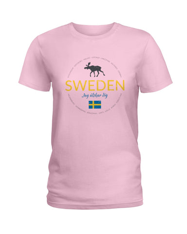 Sweden Jag Alsker Dig Limited Classic T- Shirt - Ladies Tee - Guys V-Neck