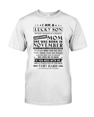 Lucky Son Of A November Awesome Mom Limited Classic T- Shirt - Guys Tee - Sweatshirt