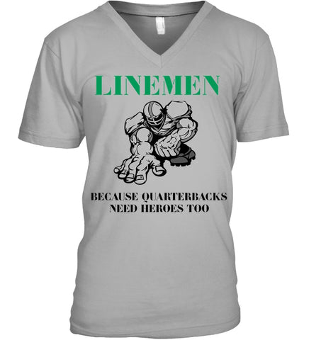 Linemen Because Quarterracks Need Heroes Too Limited Classic T- Shirt - Guys V-Neck - Unisex Long Sleeve