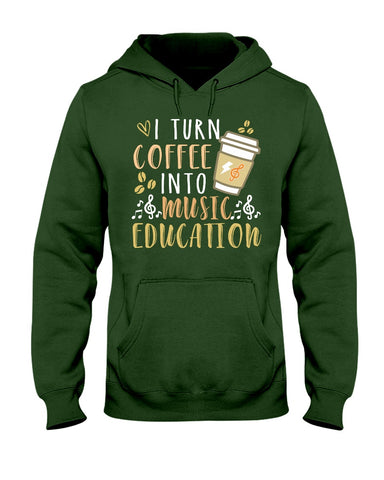 I Turn Coffee Into Music Education T-Shirt - Hoodie - Guys V-Neck