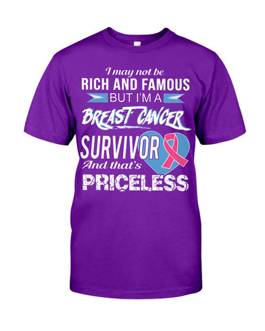 I'm A Breast Cancer Survivor And That's Priceless Limited Classic T- Shirt - Guys Tee - Unisex Long Sleeve