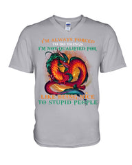 I'm Not Qualified For Like Being Nice To Stupid People Limited Classic T-Shirt - Guys V-Neck - Basketweave Tote Bag