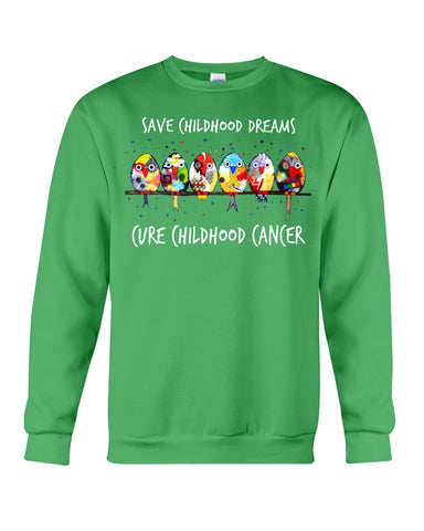 Save Childhood Dreams Cure Childhood Cancer T-Shirt - Guys Tee - Sweatshirt