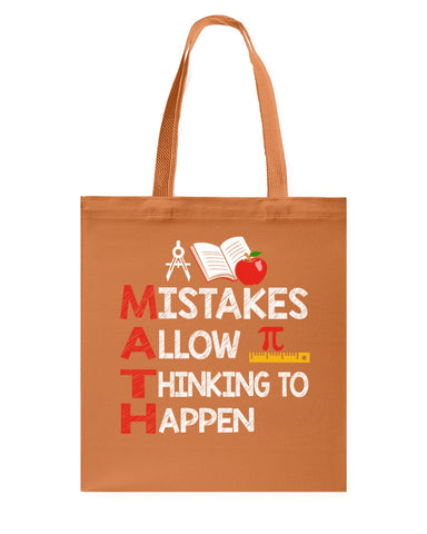 Math Teacher - Mistake Allow Thinking To Happen Classic T-Shirt - Guys V-Neck - Basketweave Tote Bag