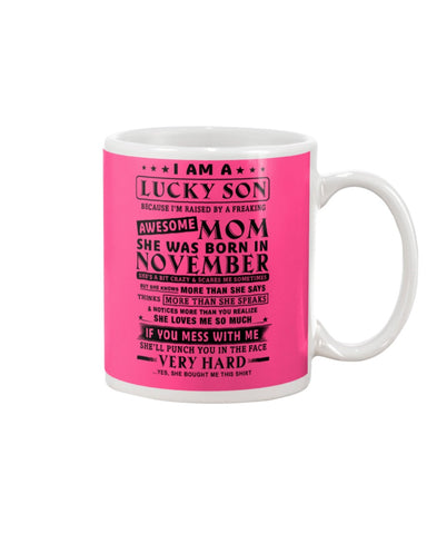 Lucky Son Of A November Awesome Mom Limited Classic T- Shirt - Mug