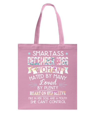 Smartass December 1966 T-Shirt - Guys Tee - Basketweave Tote Bag