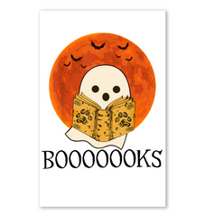 Boo Loves Booooooks T-Shirt - Horizontal Poster - Outdoor/Indoor Pillow