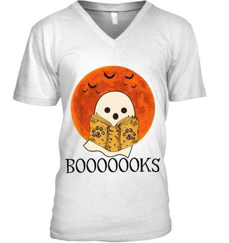 Boo Loves Booooooks T-Shirt - Unisex Tank Top - Guys V-Neck