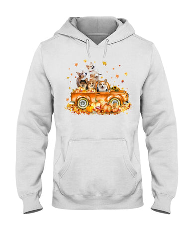 Dogs Reunion On Pumpkin Car T-Shirt - Ladies Tee - Hoodie