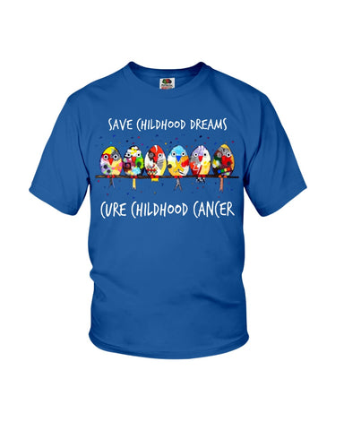 Save Childhood Dreams Cure Childhood Cancer T-Shirt - Ladies Flowy Tank - Youth Tee