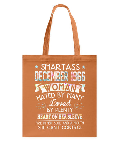 Smartass December 1966 T-Shirt - Guys Tee - Basketweave Tote Bag