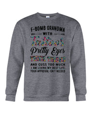 F-Bomb Grandma With Tatoos Pretty Eyes Tote Bag - Sweatshirt - Ladies Flowy Tank